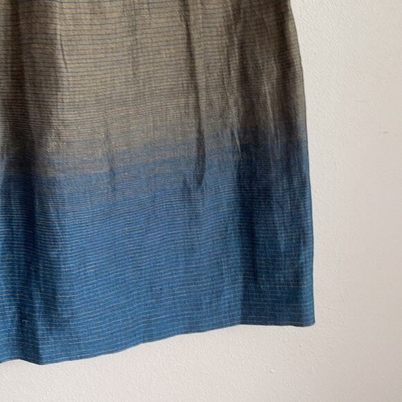 Vince linen cotton blend striped A line skirt with pockets sz 6 - Picture 3 of 9